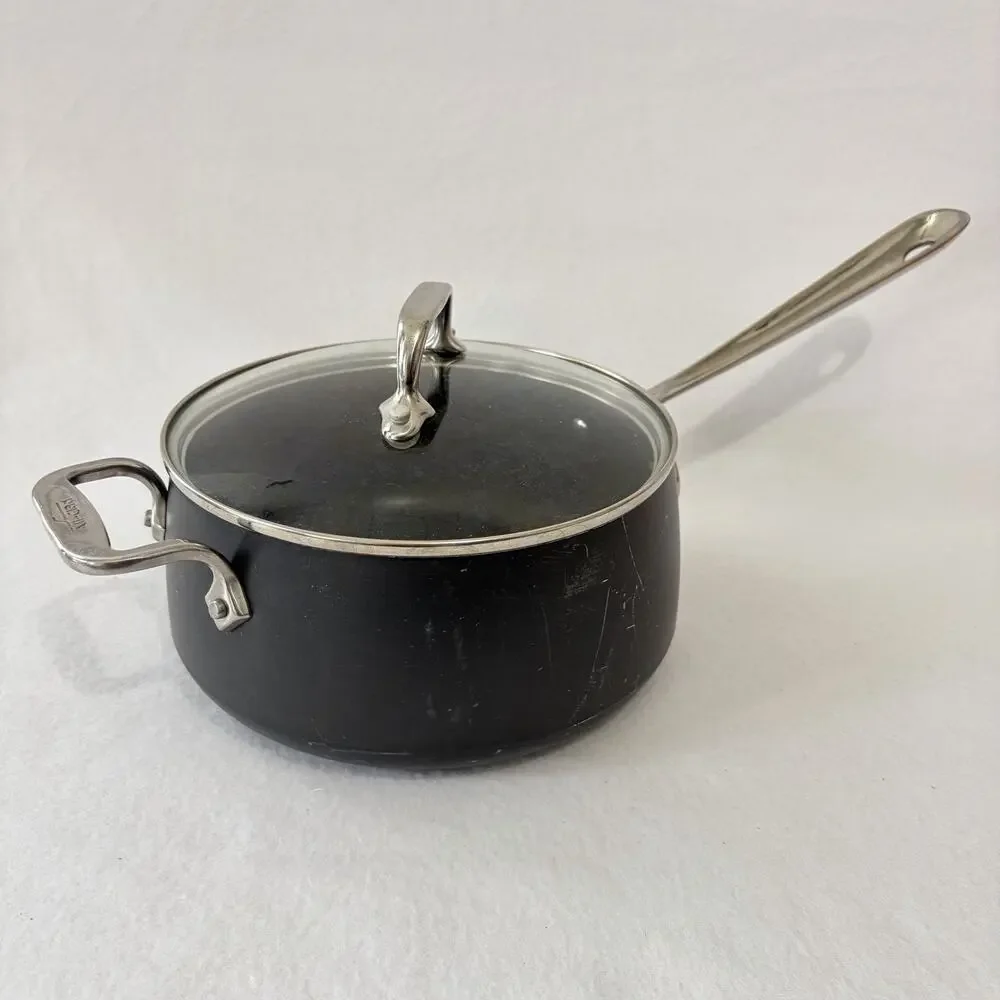 All-Clad Metalcrafters Hard Anodized Nonstick3.5QT 3.3L Saucepan Pot With Lid.